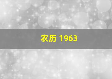 农历 1963